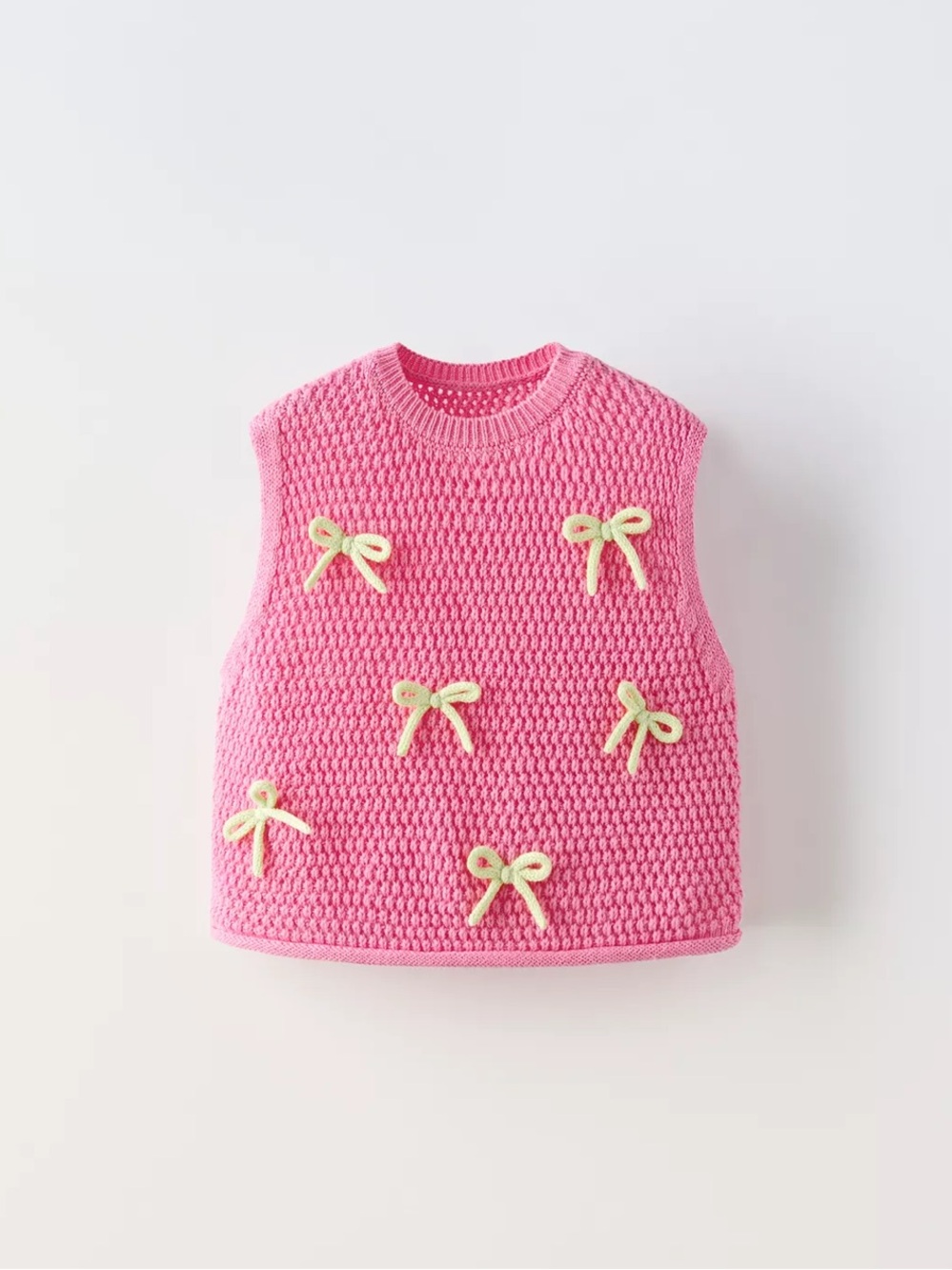 Zara Contrast Mini Bows Knit Top